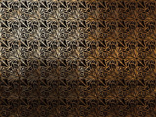 Golden Art Nouveau Floral Pattern