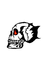 tete de mort crane profile halloween