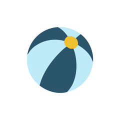 Flat Beach Ball Icon – Summer Toy Illustration