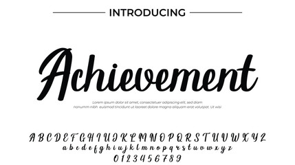 Achievement Font Stylish brush painted an uppercase vector letters, alphabet, typeface
