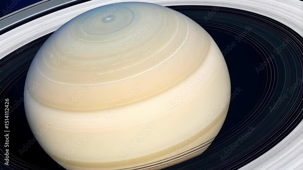 Aufkleber detailed view of a ringed gas giant planet with visible bands in the atmosphere and intricate ring s