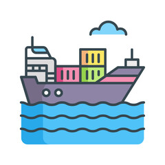 Cargo Ship with Containers