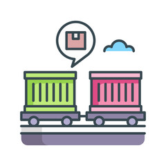 Freight Train with Containers