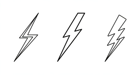 Three Lightning Bolt Icons