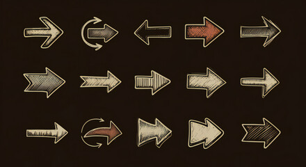 Collection of hand-drawn arrows