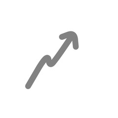  isolated on white, the rising arrow (rising chart) icon is gray on a transparent background.