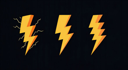 lightning bolt on black