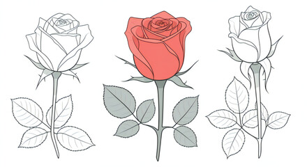 red rose on white background