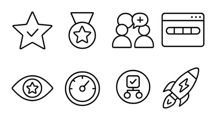 Creative linear icons set – simple and minimalist graphic design elements