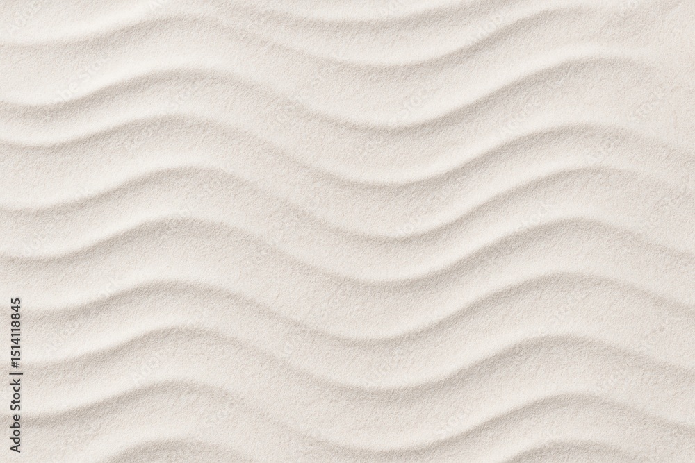 Poster minimalist white sand texture with a subtle, natural wave pattern, creating a clean and serene backg