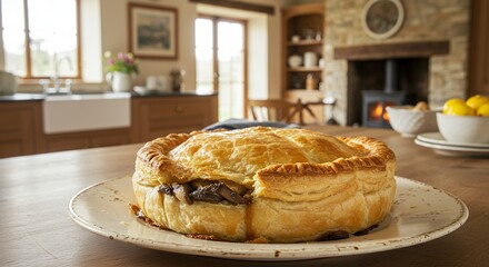 Savory Pie on Plate