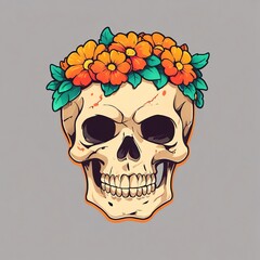 Floral Skull: A Day of the Dead Inspired Illustration
