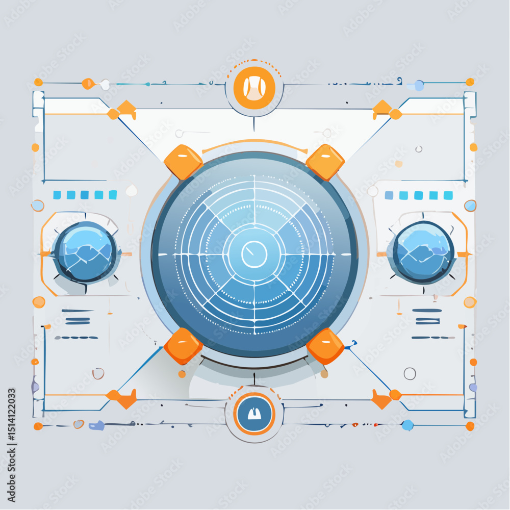 Aufkleber control interface with sliders, graphs, and glowing system zones.