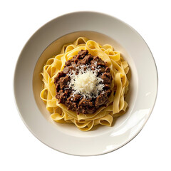 Spaghetti Aglio e olio Tagliatelle with Beef and Parmesan, Generative AI