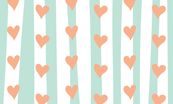Vector Heart With Stripes Background