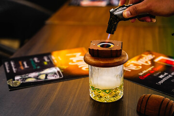 A touch of gold for your senses, premium whiskey in a sophisticated setting