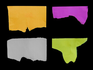 Torn rip paper texture on black background