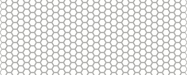 Repeating hexagon pattern, Black honeycomb vector pattern design.