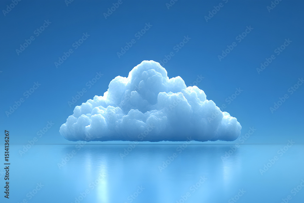 Poster cloud computing concept with modern digital technology elements