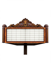 Vintage theater marquee with blank space for text