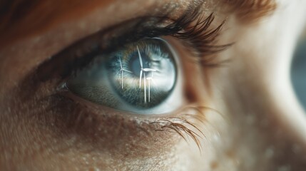 A close-up of an eye reflecting thoughts and emotions, capturing the essence of contemplation and awareness.