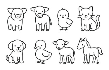 Cute baby animal silhouette icons set &ndash; charming, adorable, playful design elements