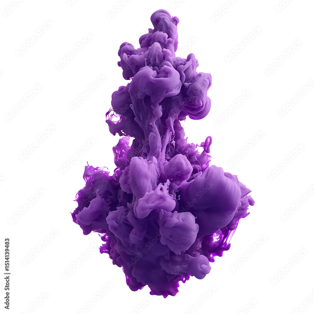 Poster purple liquid explosion abstract design element for creative use isolated on white background