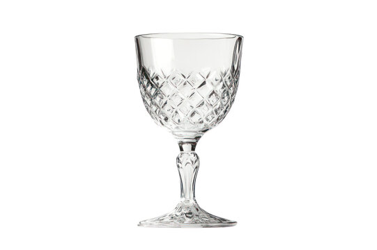 Elegant Cut Glass Wine Glass with Intricate Diamond Pattern and Classic Stem Design for Fine Dining and Special Occasions, Transparent and Stylish