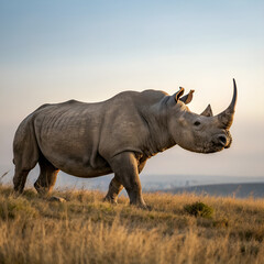 Fototapeta premium white rhino in the wild