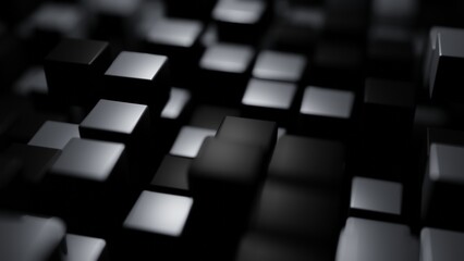 Black and gray cube abstract background with modern geometric 3D digital design