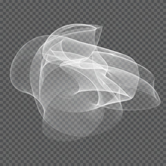 Realistic white transparent smoke. Vector illustration