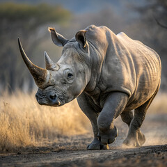 Fototapeta premium white rhino in the wild