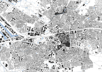 Fototapeta premium Zoomed Vector Map of Enschede – Detailed Highway and Building Layout for Urban Planning and Design