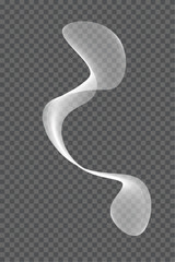 Realistic white transparent smoke. Vector illustration