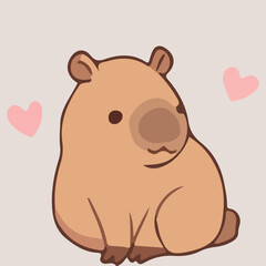 Fototapeta premium Adorable Capybara Illustration Cute Rodent Art