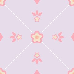 Sweet Floral Motif Pattern in Pastel Colors