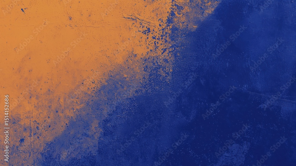 Aufkleber dynamic abstract splatter texture with contrasting orange and blue colors for modern background