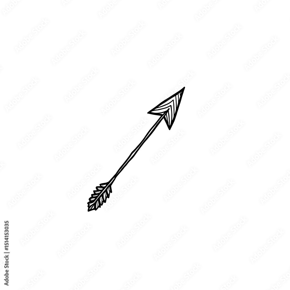 Poster an arrow, a symbol of direction, guidance, and purpose, pointing upward, inviting introspection and 
