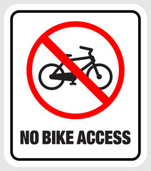 bicycle and forbidden sign no bike access