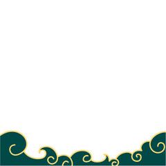 Obraz premium Chinese New Year Cloud Bottom Border