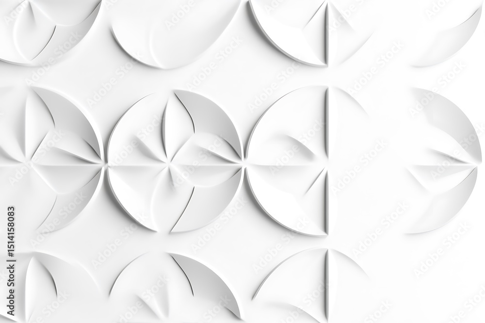 Poster abstract white background showcases repeating quarter circle pattern providing a soft, elegant aesth