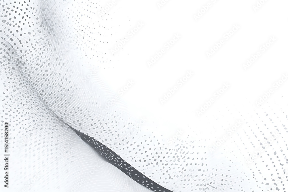 Poster abstract white background with perforated texture and dark diagonal line overlay in corner
