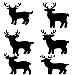 a set of deer vector icons, arts, image ang graphics. black deer illustrator.