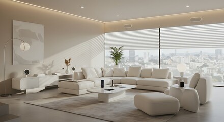 Bright Living Room with View