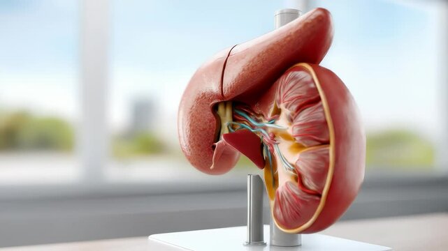 Human organ liver anatomical model kidney medical educational anatomy cross section and anatomical model pancreas organ biology