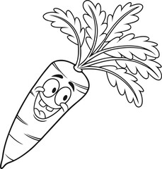 Playful Horseradish Cartoon Character Ready to Color for Kids Activity