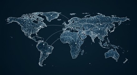 Abstract Background of Global World Map Network Connections Technology