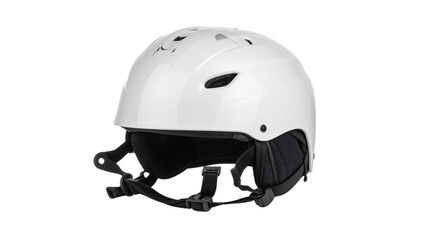 Fototapeta premium Black and red sport safety helmet with protective gloves isolated on white background