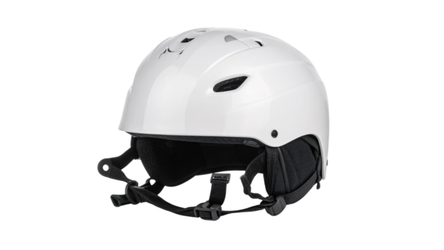 Black and red sport safety helmet with protective gloves isolated on white background