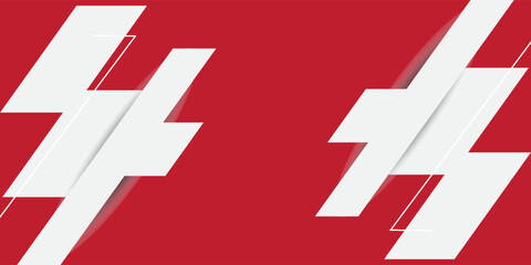 Abstract red and white banner design vector, dynamic sporty horizontal background template for media promotion or web banner. EPS 10